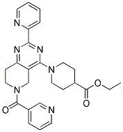 1-[6-(PYRIDINE-3-CARBONYL)-2-PYRIDIN-2-YL-5,6,7,8-TETRAHYDRO-PYRIDO[4,3-D]PYRIMIDIN-4-YL]-PIPERIDINE-4-CARBOXYLIC ACID ETHYL ESTER Struktur