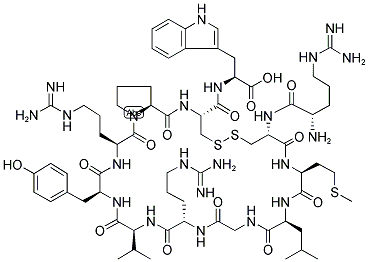 MCHH-ARG-CYS-MET-LEU-GLY-ARG-VAL-TYR-ARG-PRO-CYS-TRP-OH [CYS-CYS DISULFIDE BRIDGE: 7-16] Struktur