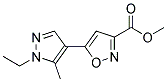 5-(1-ETHYL-5-METHYL-1 H-PYRAZOL-4-YL)-ISOXAZOLE-3-CARBOXYLIC ACID METHYL ESTER Struktur