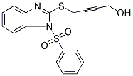 4-([1-(PHENYLSULFONYL)-1H-BENZIMIDAZOL-2-YL]THIO)BUT-2-YN-1-OL Struktur