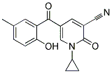 1-CYCLOPROPYL-5-(2-HYDROXY-5-METHYL-BENZOYL)-2-OXO-1,2-DIHYDRO-PYRIDINE-3-CARBONITRILE Struktur