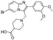 1-[6-BROMO-2-(3,4-DIMETHOXY-PHENYL)-IMIDAZO[1,2-A]PYRIDIN-3-YLMETHYL]-PIPERIDINE-4-CARBOXYLIC ACID Struktur