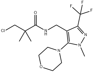 3-CHLORO-2,2-DIMETHYL-N-([1-METHYL-5-MORPHOLINO-3-(TRIFLUOROMETHYL)-1H-PYRAZOL-4-YL]METHYL)PROPANAMIDE Struktur