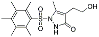 4-(2-HYDROXYETHYL)-5-METHYL-1-[(2,3,4,5,6-PENTAMETHYLPHENYL)SULFONYL]-1,2-DIHYDRO-3H-PYRAZOL-3-ONE Struktur