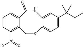 7-NITRO-2-(TERT-PENTYL)-6H-DIBENZO[B,F][1,4]OXAZOCIN-11(12H)-ONE Struktur