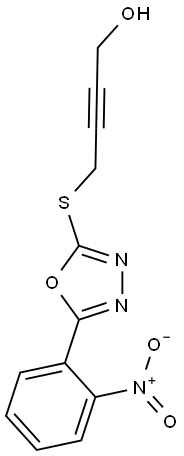 4-([5-(2-NITROPHENYL)-1,3,4-OXADIAZOL-2-YL]THIO)BUT-2-YN-1-OL Struktur