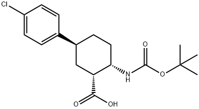 CIS-2-TERT-BUTOXYCARBONYLAMINO-TRANS-5-(4-CHLORO-PHENYL)-CYCLOHEXANECARBOXYLIC ACID Struktur