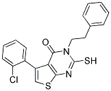 5-(2-CHLOROPHENYL)-2-MERCAPTO-3-(2-PHENYLETHYL)THIENO[2,3-D]PYRIMIDIN-4(3H)-ONE Struktur