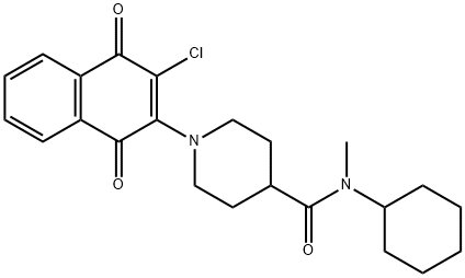 1-(3-CHLORO-1,4-DIOXO-1,4-DIHYDRO-2-NAPHTHALENYL)-N-CYCLOHEXYL-N-METHYL-4-PIPERIDINECARBOXAMIDE Struktur