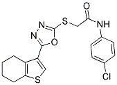 N-(4-CHLOROPHENYL)-2-{[5-(4,5,6,7-TETRAHYDRO-1-BENZOTHIEN-3-YL)-1,3,4-OXADIAZOL-2-YL]THIO}ACETAMIDE Struktur