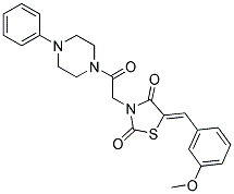 (Z)-5-(3-METHOXYBENZYLIDENE)-3-(2-OXO-2-(4-PHENYLPIPERAZIN-1-YL)ETHYL)THIAZOLIDINE-2,4-DIONE Struktur