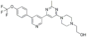 2-(4-(2-METHYL-6-[5-(4-TRIFLUOROMETHOXY-PHENYL)-PYRIDIN-3-YL]-PYRIMIDIN-4-YL)-PIPERAZIN-1-YL)-ETHANOL Structure