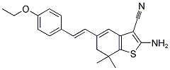 2-AMINO-5-[2-(4-ETHOXY-PHENYL)-VINYL]-7,7-DIMETHYL-6,7-DIHYDRO-BENZO[B]THIOPHENE-3-CARBONITRILE Struktur