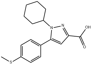 1-CYCLOHEXYL-5-(4-METHYLSULFANYL-PHENYL)-1H-PYRAZOLE-3-CARBOXYLIC ACID Struktur