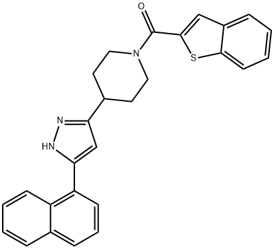 1-BENZOTHIOPHEN-2-YL(4-[5-(1-NAPHTHYL)-1H-PYRAZOL-3-YL]PIPERIDINO)METHANONE Struktur