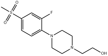 1-[2-FLUORO-4-(METHYLSULPHONYL)PHENYL]-4-(2-HYDROXYETHYL)PIPERAZINE Struktur