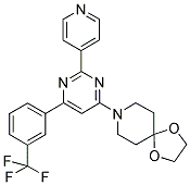 8-[2-PYRIDIN-4-YL-6-(3-TRIFLUOROMETHYL-PHENYL)-PYRIMIDIN-4-YL]-1,4-DIOXA-8-AZA-SPIRO[4.5]DECANE Struktur