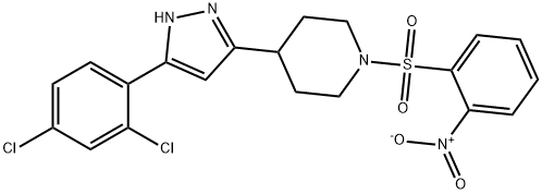 4-[5-(2,4-DICHLOROPHENYL)-1H-PYRAZOL-3-YL]-1-[(2-NITROPHENYL)SULFONYL]PIPERIDINE Struktur