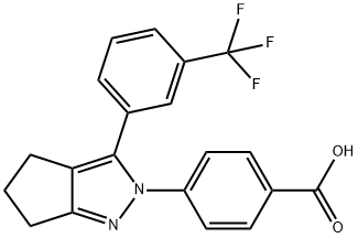 4-[3-[3-(TRIFLUOROMETHYL)PHENYL]-5,6-DIHYDROCYCLOPENTA[C]PYRAZOL-2(4H)-YL]BENZENECARBOXYLIC ACID Struktur