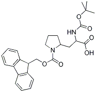 2-(2-TERT-BUTOXYCARBONYLAMINO-2-CARBOXY-ETHYL)-PYRROLIDINE-1-CARBOXYLIC ACID 9H-FLUOREN-9-YLMETHYL ESTER Struktur