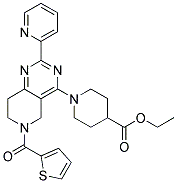 1-[2-PYRIDIN-2-YL-6-(THIOPHENE-2-CARBONYL)-5,6,7,8-TETRAHYDRO-PYRIDO[4,3-D]PYRIMIDIN-4-YL]-PIPERIDINE-4-CARBOXYLIC ACID ETHYL ESTER Struktur