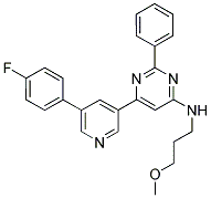 (6-[5-(4-FLUORO-PHENYL)-PYRIDIN-3-YL]-2-PHENYL-PYRIMIDIN-4-YL)-(3-METHOXY-PROPYL)-AMINE Struktur