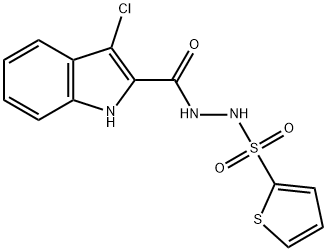 N'-[(3-CHLORO-1H-INDOL-2-YL)CARBONYL]-2-THIOPHENESULFONOHYDRAZIDE Struktur