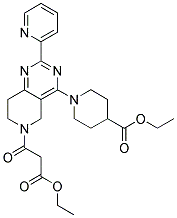 1-[6-(2-ETHOXYCARBONYL-ACETYL)-2-PYRIDIN-2-YL-5,6,7,8-TETRAHYDRO-PYRIDO[4,3-D]PYRIMIDIN-4-YL]-PIPERIDINE-4-CARBOXYLIC ACID ETHYL ESTER Struktur