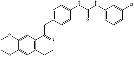 1-(4-((6,7-DIMETHOXY(3,4-DIHYDROISOQUINOLYL))METHYL)PHENYL)-3-(3-CHLOROPHENYL)UREA Struktur