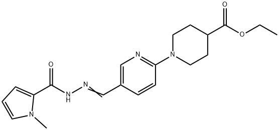 ETHYL 1-(5-(2-[(1-METHYL-1H-PYRROL-2-YL)CARBONYL]CARBOHYDRAZONOYL)-2-PYRIDINYL)-4-PIPERIDINECARBOXYLATE Struktur