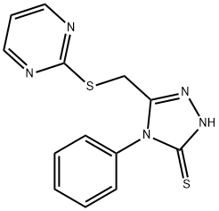 4-PHENYL-5-[(PYRIMIDIN-2-YLTHIO)METHYL]-4H-1,2,4-TRIAZOLE-3-THIOL Struktur