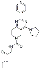 [(2-PYRIDIN-4-YL-4-PYRROLIDIN-1-YL-7,8-DIHYDRO-5H-PYRIDO[4,3-D]PYRIMIDINE-6-CARBONYL)-AMINO]-ACETIC ACID ETHYL ESTER Struktur