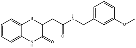 N-(3-METHOXYBENZYL)-2-(3-OXO-3,4-DIHYDRO-2H-1,4-BENZOTHIAZIN-2-YL)ACETAMIDE Struktur