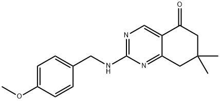 2-[(4-METHOXYBENZYL)AMINO]-7,7-DIMETHYL-7,8-DIHYDROQUINAZOLIN-5(6H)-ONE Struktur