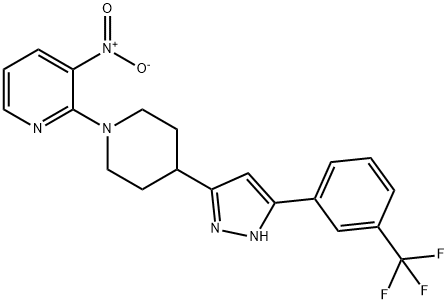 1-(3-NITRO-2-PYRIDINYL)-4-(5-[3-(TRIFLUOROMETHYL)PHENYL]-1H-PYRAZOL-3-YL)PIPERIDINE Struktur