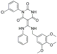 (Z)-1-(3-CHLOROPHENYL)-5-((PHENYLAMINO)(3,4,5-TRIMETHOXYBENZYLAMINO)METHYLENE)PYRIMIDINE-2,4,6(1H,3H,5H)-TRIONE Struktur