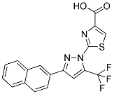 2-[3-(2-NAPHTHYL)-5-(TRIFLUOROMETHYL)-1H-PYRAZOL-1-YL]-1,3-THIAZOLE-4-CARBOXYLIC ACID Struktur