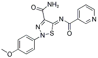 N-[(5Z)-4-(AMINOCARBONYL)-2-(4-METHOXYPHENYL)-1,2,3-THIADIAZOL-5(2H)-YLIDENE]NICOTINAMIDE Struktur