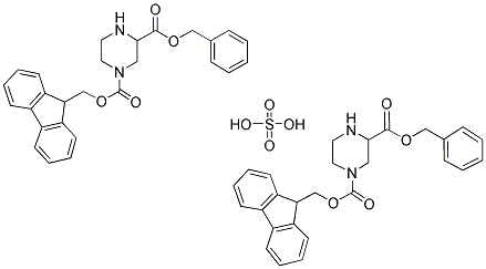 PIPERAZINE-1,3-DICARBOXYLIC ACID 3-BENZYL ESTER 1-(9H-FLUOREN-9-YLMETHYL) ESTER 1/2H2SO4 Struktur