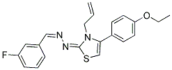 3-FLUOROBENZALDEHYDE [(2E)-3-ALLYL-4-(4-ETHOXYPHENYL)-1,3-THIAZOL-2(3H)-YLIDENE]HYDRAZONE Struktur