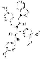 2-(2-(1H-BENZO[D][1,2,3]TRIAZOL-1-YL)-N-(4-METHOXYBENZYL)ACETAMIDO)-2-(3,4-DIMETHOXYPHENYL)-N-(4-METHOXYPHENYL)ACETAMIDE Struktur