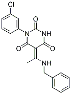 (5E)-5-[1-(BENZYLAMINO)ETHYLIDENE]-1-(3-CHLOROPHENYL)PYRIMIDINE-2,4,6(1H,3H,5H)-TRIONE Struktur