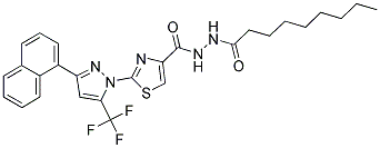 2-(3-(NAPHTHALEN-1-YL)-5-(TRIFLUOROMETHYL)-1H-PYRAZOL-1-YL)-N'-NONANOYLTHIAZOLE-4-CARBOHYDRAZIDE Struktur