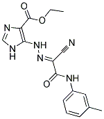 ETHYL 5-((2E)-2-{1-CYANO-2-[(3-METHYLPHENYL)AMINO]-2-OXOETHYLIDENE}HYDRAZINO)-1H-IMIDAZOLE-4-CARBOXYLATE Struktur