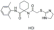 1-[[2-(4,5-DIHYDRO-1H-IMIDAZOL-2-YLSULFANYL)ACETYL](METHYL)AMINO]-N-(2,6-DIMETHYLPHENYL)CYCLOHEXANECARBOXAMIDE HYDROCHLORIDE Struktur