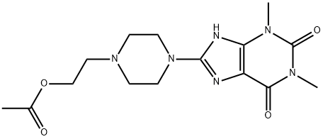 2-[4-(1,3-DIMETHYL-2,6-DIOXO-2,3,6,7-TETRAHYDRO-1H-PURIN-8-YL)PIPERAZIN-1-YL]ETHYL ACETATE Struktur