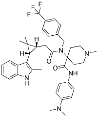 4-(2-((1R,3S)-2,2-DIMETHYL-3-(2-METHYL-1H-INDOL-3-YL)CYCLOPROPYL)-N-(4-(TRIFLUOROMETHYL)BENZYL)ACETAMIDO)-N-(4-(DIMETHYLAMINO)PHENYL)-1-METHYLPIPERIDINE-4-CARBOXAMIDE Struktur