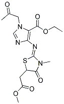 ETHYL 4-{[(2Z)-5-(2-METHOXY-2-OXOETHYL)-3-METHYL-4-OXO-1,3-THIAZOLIDIN-2-YLIDENE]AMINO}-1-(2-OXOPROPYL)-1H-IMIDAZOLE-5-CARBOXYLATE Struktur