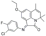 (1E)-1-[(3-CHLORO-4-FLUOROPHENYL)IMINO]-8-ETHOXY-4,4,6-TRIMETHYL-4H-PYRROLO[3,2,1-IJ]QUINOLIN-2(1H)-ONE Struktur