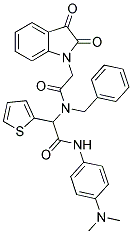 N-BENZYL-N-(2-(4-(DIMETHYLAMINO)PHENYLAMINO)-2-OXO-1-(THIOPHEN-2-YL)ETHYL)-2-(2,3-DIOXOINDOLIN-1-YL)ACETAMIDE Struktur